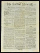 1791 The London Chronicle Newspaper dated 09-11 June contents include Dr Johnson Letters to Reverend