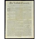 1791 The London Chronicle Newspaper dated 09-11 June contents include Dr Johnson Letters to Reverend