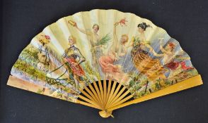 Beautiful Fan Advertising Champagne On Reverse Circa 1890 - 1900 featuring attractive ladies and a