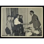 Adolf Hitler Signed Photo-card stamped Hoffman to the reverse, signed by Hitler and dated '20