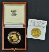1981 Proof Gold £5 Coin Royal Mint appears in good condition, complete with original box