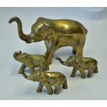 4x Small Brass Elephants varying sizes