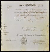 Island of Guernsey Passport 1846 dated 6th June by Order of His Excellency the Lieutenant