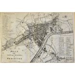 Worcester c.1709 Map depicting a plan of the City and Suburbs of Worcester, appears in good