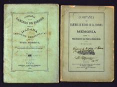 Cuba - 1875 and 188 Cuban Railroad Booklets one having a Partagas Stamp dated 1875, plus pullout