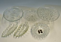 Cut Glassware Selection to include serving platters, dishes, bowls and stands in varying shapes