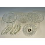 Cut Glassware Selection to include serving platters, dishes, bowls and stands in varying shapes