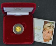 2007 Alderney Princess Diana £1 Gold Proof Coin Royal Mint appears in good condition, complete