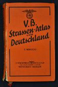 Rare Nazi Road Atlas 1935 scale 1:500 000 issued by Zentralverlag der NSDAP. 400 pages with detailed