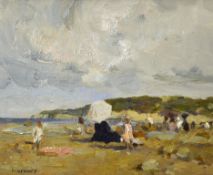 Moroney, Ken (b.1949) Original Painting Beach Scene oil painting, signed, framed measures 33 x