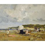 Moroney, Ken (b.1949) Original Painting Beach Scene oil painting, signed, framed measures 33 x