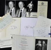 Selection of Sporting Autographs to include Henry Cooper x2 on picture, Ian Thompson Marathon