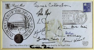 Autographs Various Prime Ministers / Politicians on FDC autographs appear to have been drawn over