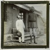 India - A giant from the Punjab glass slide an early 1900s Magic lantern slide depicting a Punjabi