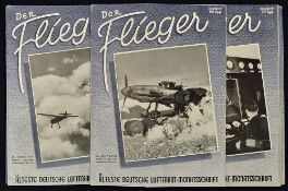 WWII German Magazines 'The Pilot' dated 1944 12 issues in 9x magazines entitled 'Der Flieger',