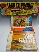Mix lot of 1970s military games including Up Periscope (3 boxes same game), Golden Shot (2 boxes