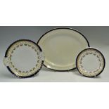 2x Large Victorian White Serving Plates 3x large oval shaped plates a Lynton plate with floral