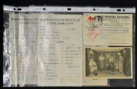 WWII Prisoner of War R.W. Hind Ephemera from the Lake District area Lowick, includes red cross card,