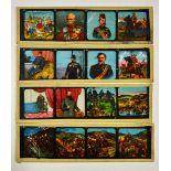 12x Magnificent Coloured Lantern Slides depicting the Transvaal war, with original box lid, slides