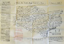 WWII Where the Doodle Bugs Crashed in Kent Poster Summer 1944 printed from the Kent Messenger,