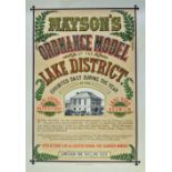 Keswick - c. 1870-90s Impressive Poster Advertising 'Mayson's Ordnance Model of the Lake District'