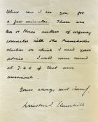 Sir Winston Churchill (1874-1965) Historic Letter to Prime Minister Herbet Asquith accepting the