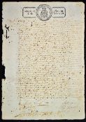 Cuba - 1838/9 Slave For Sale Notice - notarized manuscript with blue embossed seals of the Queen