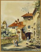 Attributed to Adolf Hitler Artwork - Dürnstein a.d. Donau, showing the old Towngate of the famous