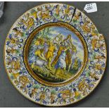 Large Ceramic Plate - depicts King David playing harp surrounded by Angels/Cherubs, measures 41cm