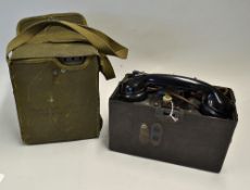 WWII German and US field telephones both in excellent condition, untested (2)