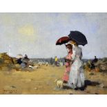 Moroney, Ken (b.1949) Original Painting Beach Scene oil painting, signed, framed measures 33 x