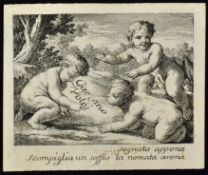 Scarce Grand Tour Visiting Card 'Gaetano Volpi' 1689-1761 noted bookdealer & Collector in Padova,