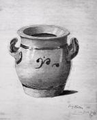 Adolf Hitler Print - depicts stew pot dated 1909, taken from the original, a rare copy, framed