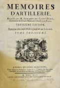 1745 Memoires D'Artillerie Book 3rd edition in three volumes, collected by M. Surirey de Saint Remy,