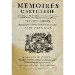 1745 Memoires D'Artillerie Book 3rd edition in three volumes, collected by M. Surirey de Saint Remy,