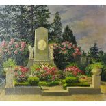 Original Artwork - Geli Raubel's Grave a remarkable painting in oil on canvass showing her grave