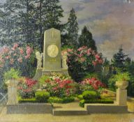Original Artwork - Geli Raubel's Grave a remarkable painting in oil on canvass showing her grave