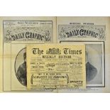 Early 20th Century Newspapers to include 1900 The Times Weekly date 25 May contents include Relief