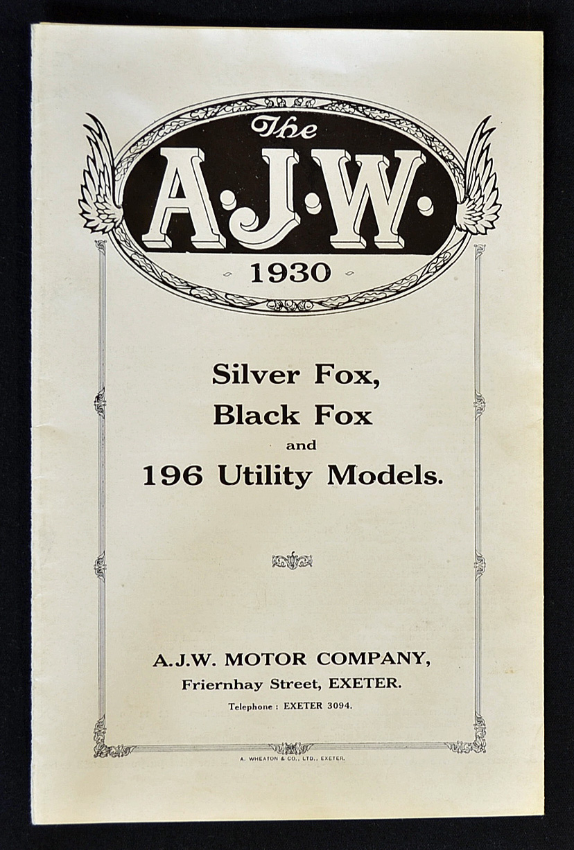 Automobiles - Motor Cycle - A.J.W. Motor Cycles, Exeter. 1930 an 8 page fold out sales catalogue