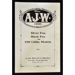 Automobiles - Motor Cycle - A.J.W. Motor Cycles, Exeter. 1930 an 8 page fold out sales catalogue