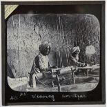 India - Punjab - Early Magic Lantern slide showing Sikh weavers at Amritsar a rare image of Sikh