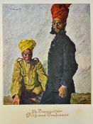 India - Military German prisoners Captured Sikh and Brahman lithograph a fine lithograph of a Sikh &