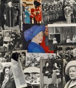 Elizabeth The Queen Mother Press Photographs various scenes including first helicopter flight in