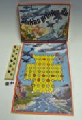 WWII German Board Game 'Stukas greifen an' includes colourful board, 12x wooden 'checkers', a dice