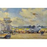 Show Card for Travel Agents Display entitled 'The Airport of London, Croydon' c.1938 printed from