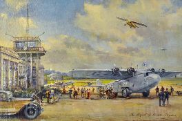 Show Card for Travel Agents Display entitled 'The Airport of London, Croydon' c.1938 printed from