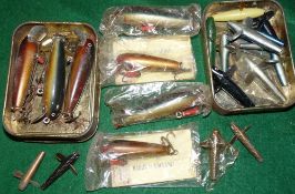 HARDY LURES: Collection of Hardy lures incl. 7 x wooden Hardy Jock Scott baits up to 3" long, 4 in