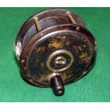 REEL: Horwood Maker, Killin, Loch Tay 5" ebonised Perth reel, revolving brass plate, maker's