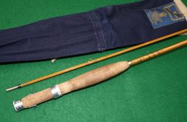 ROD: Fine Hardy CC de France 6' 6" 2 piece Palakona cane brook trout fly rod, post numbered, in as