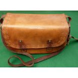 ACCESSORY: Unusual steel framed leather Canadian? Style anglers creel or tackle bag, saddle type